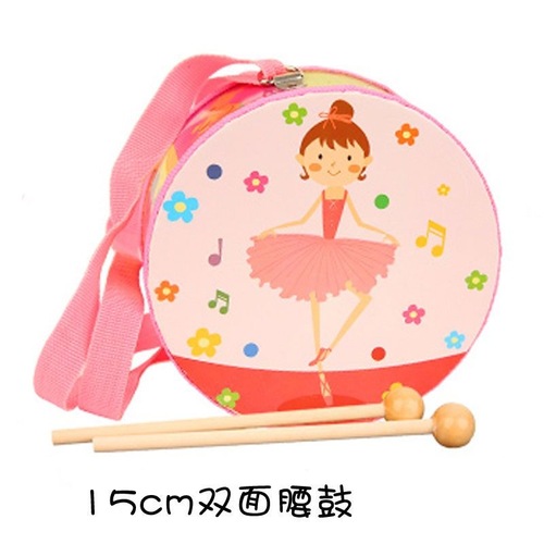 Beating drum cartoon hand drum performance instrument snare drum double-sided drum percussion instrument Orff toy