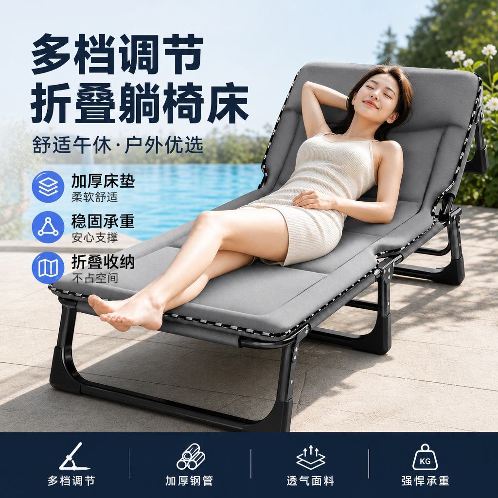 办公室免安装单人折叠床简易便携行军床医院陪护床户外折叠躺椅