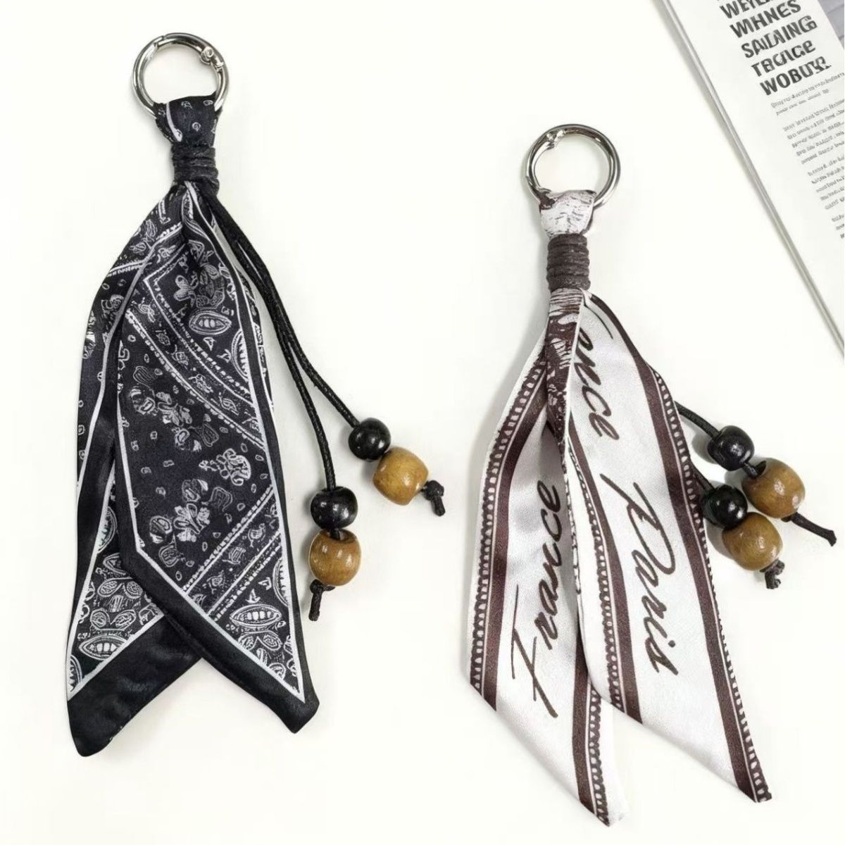 Silk Scarf, Bohemian Paisley Waist Decoration, Printed Neck Accessory, Printed Bag Charm