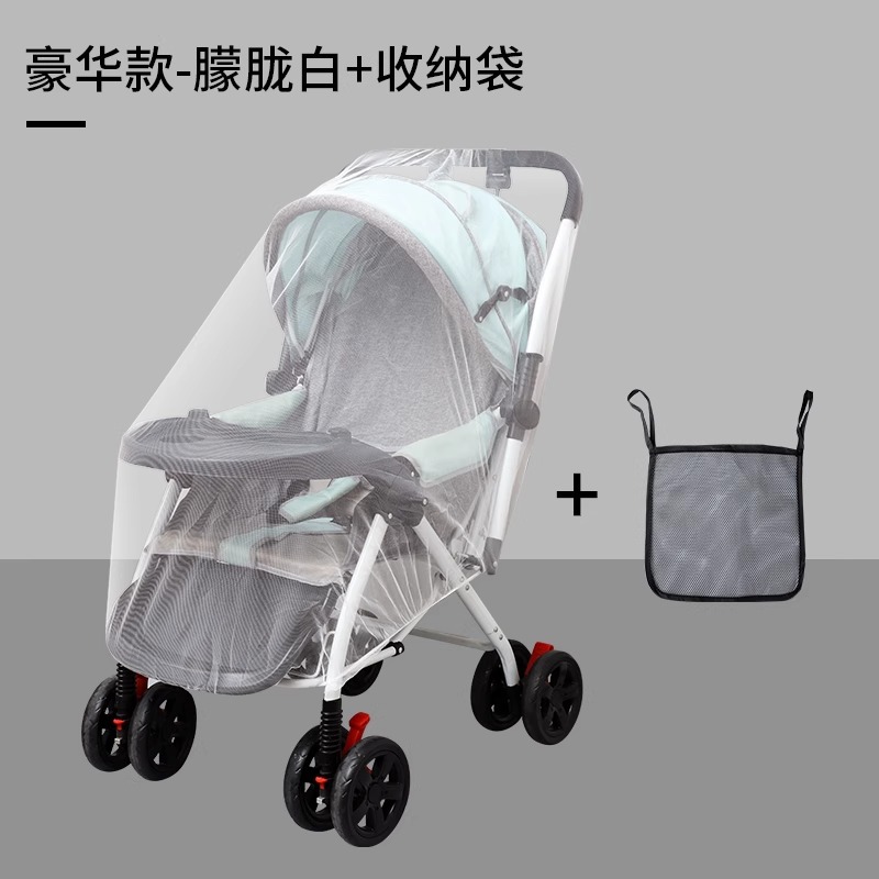 Carrinche de bebé mosquiteros de cubierta completa, carrinche de bebé general, cubierta anti-mosquiteros para niños, paraguas para niños pequeños, hilo de malla de cifrado ampliado