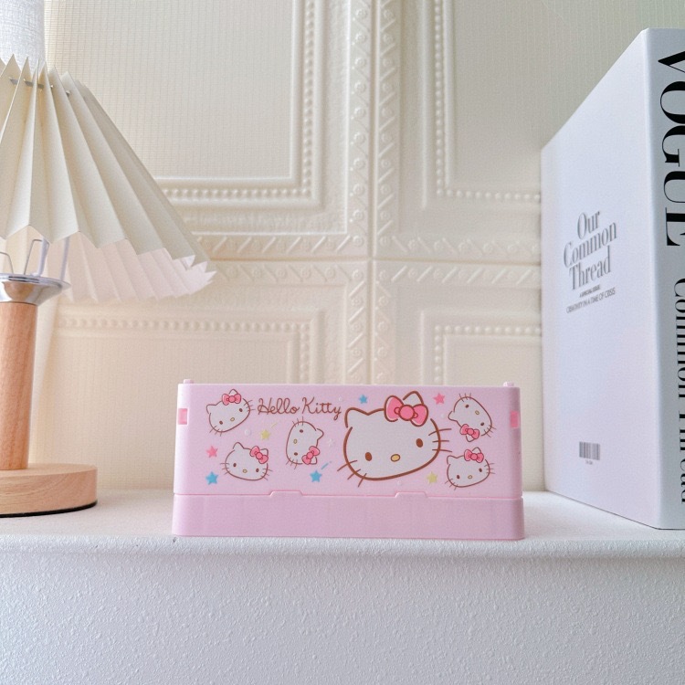 新商品の漫画の周辺の布の折り畳み可能な収納ケースの少女の心のデスクトップの化粧品の口紅の雑物の整理箱