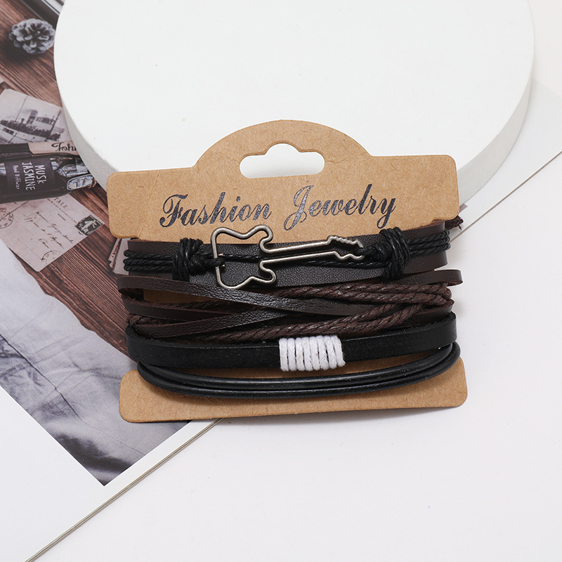 34g Weight Bangle Classification 1 Piece Quantity Street Occasion Pu Leather Material Solid Color Pattern Men's Gender Printing Design Hip-Hop, Retro Style Hip-Hop Retro Solid Color Pu Leather Printing Men's Bangle Men Cord & Leather Bracelets 9