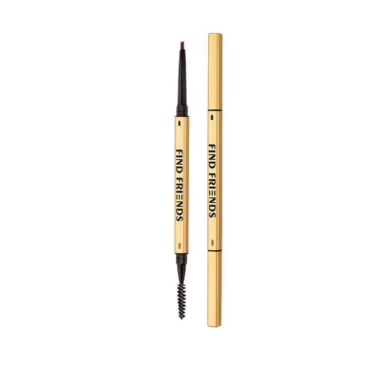 Tiktok Small Gold Bar Chopsticks Double Head Eyebrow Pen Triangle Extremely Fine Waterproof Sweat Lasting without Decolorization and Stain Nature Beginner