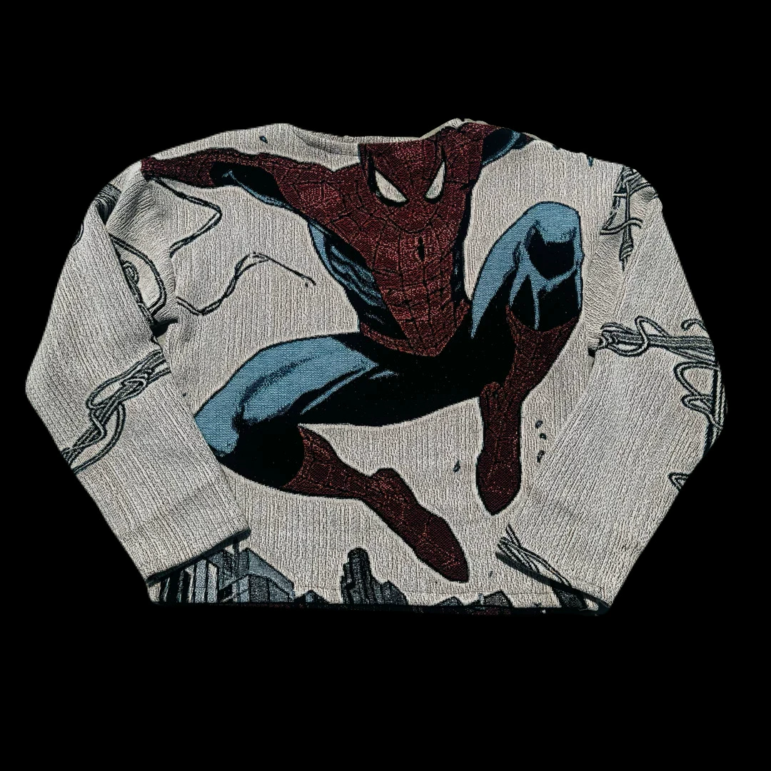 Поставка через границу, повседневная толстовка с длинными рукавами и круглым вырезом, повседневная толстовка с круглым вырезом «Человек-паук», одинаковый стиль для мужчин и женщин