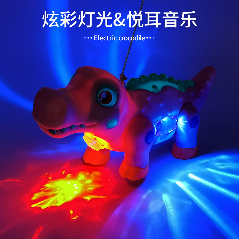 Eléctrico caminar cocodrilo de dibujos animados nueva cuerda eléctrica niños niño juguete puesto regalo fábrica de juguetes al por mayor