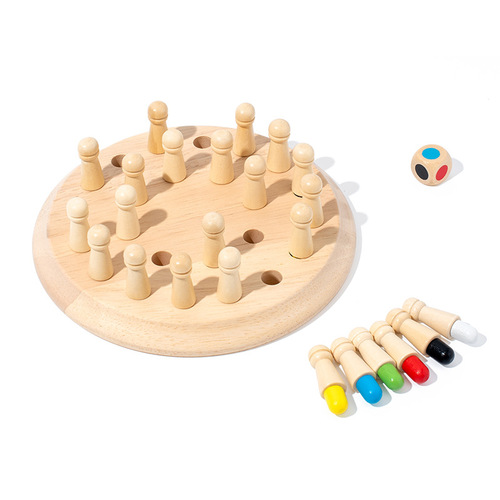 Wholesale wooden multifunctional memory chess to exercise children's color memory and cognitive board game chess educational toys wholesale