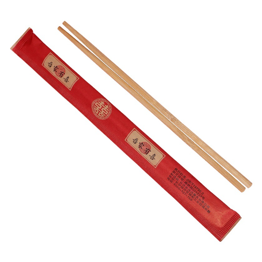 Wedding disposable chopsticks for wholesalers wedding banquet red Xi character banquet tableware supplies disposable bamboo chopsticks