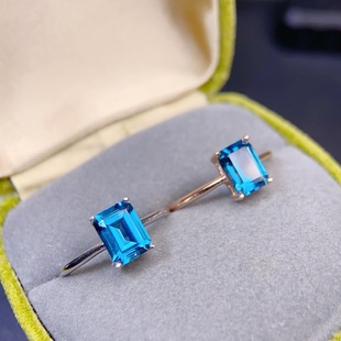 ��Ȼ�����{�{����ʯ��ָ�ɫ����Ă����{6*8mm��925�y�����Ƕ
