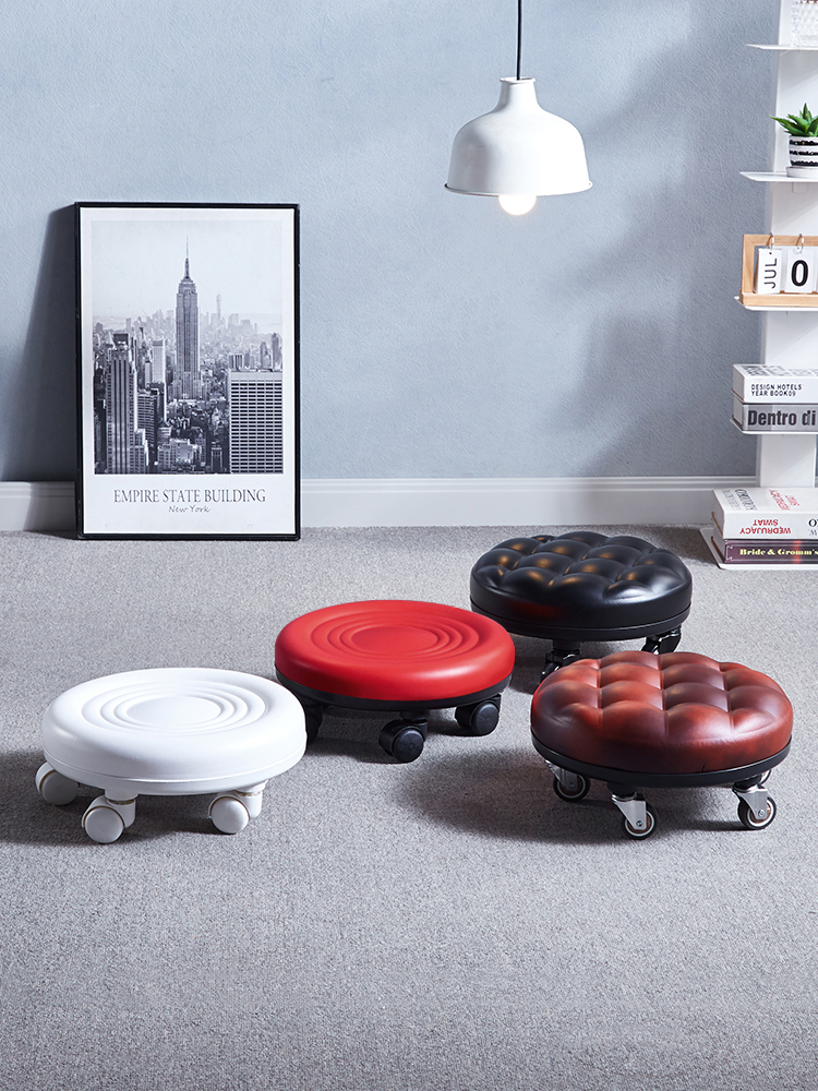✅ Rolling Stool with Wheels, Silent Low Stool for Home Use, Shoe-Changing Stool, Pedicure Stool, Children's Learning Stool, Living Room Stool