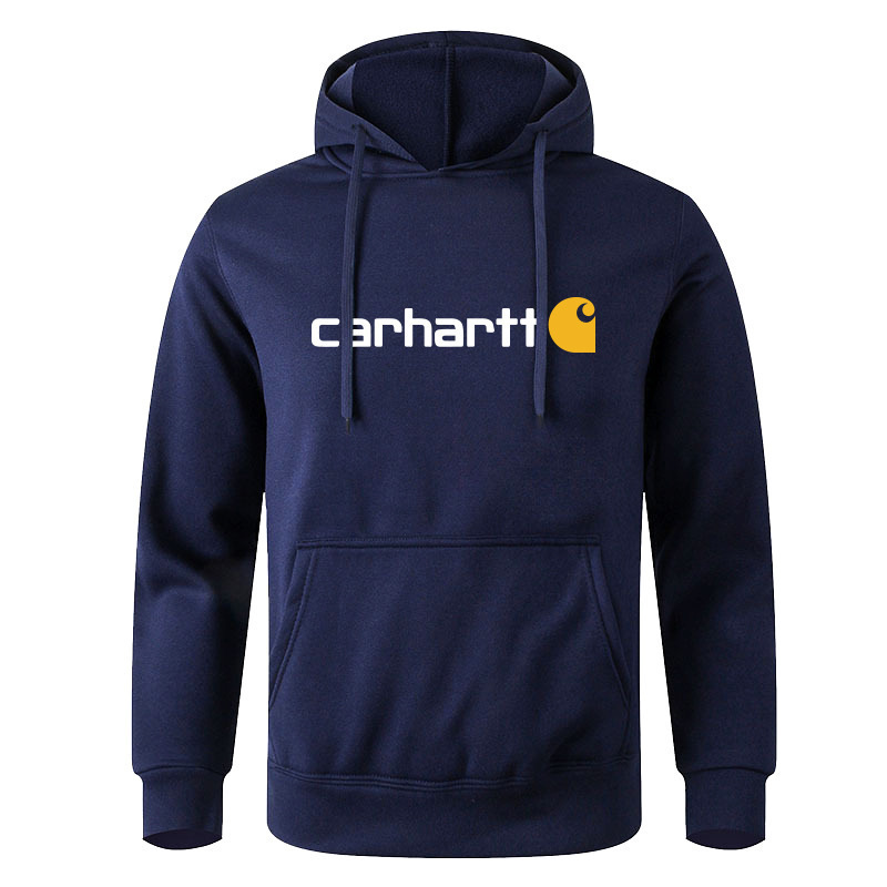 Men's hooded sweater autumn and winter fleece pullover hooded men's casual fashion printed khaki coat men's top Men's hooded sweater autumn and winter fleece pullover hooded men's casual fashion printed khaki coat men's top