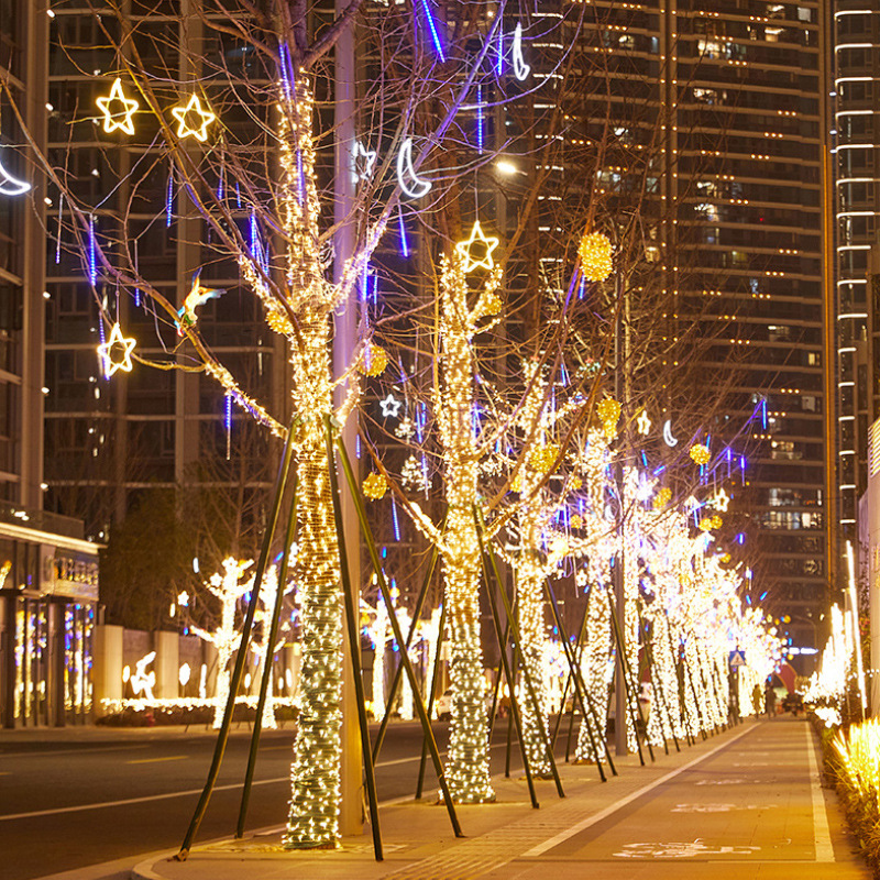 LED-lichtsnoer met knipperende sterrenhemel op zonne-energie, hoge helderheid, waterdichte buitendecoratie, sfeerverlichting, strip_voghion.com