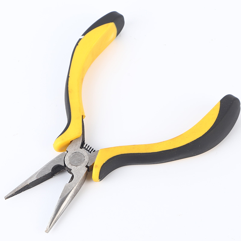 Factory-supplied hardware tools: 5-inch needle-nose pliers with a two-tone handle, featuring a compact design and precision tips.