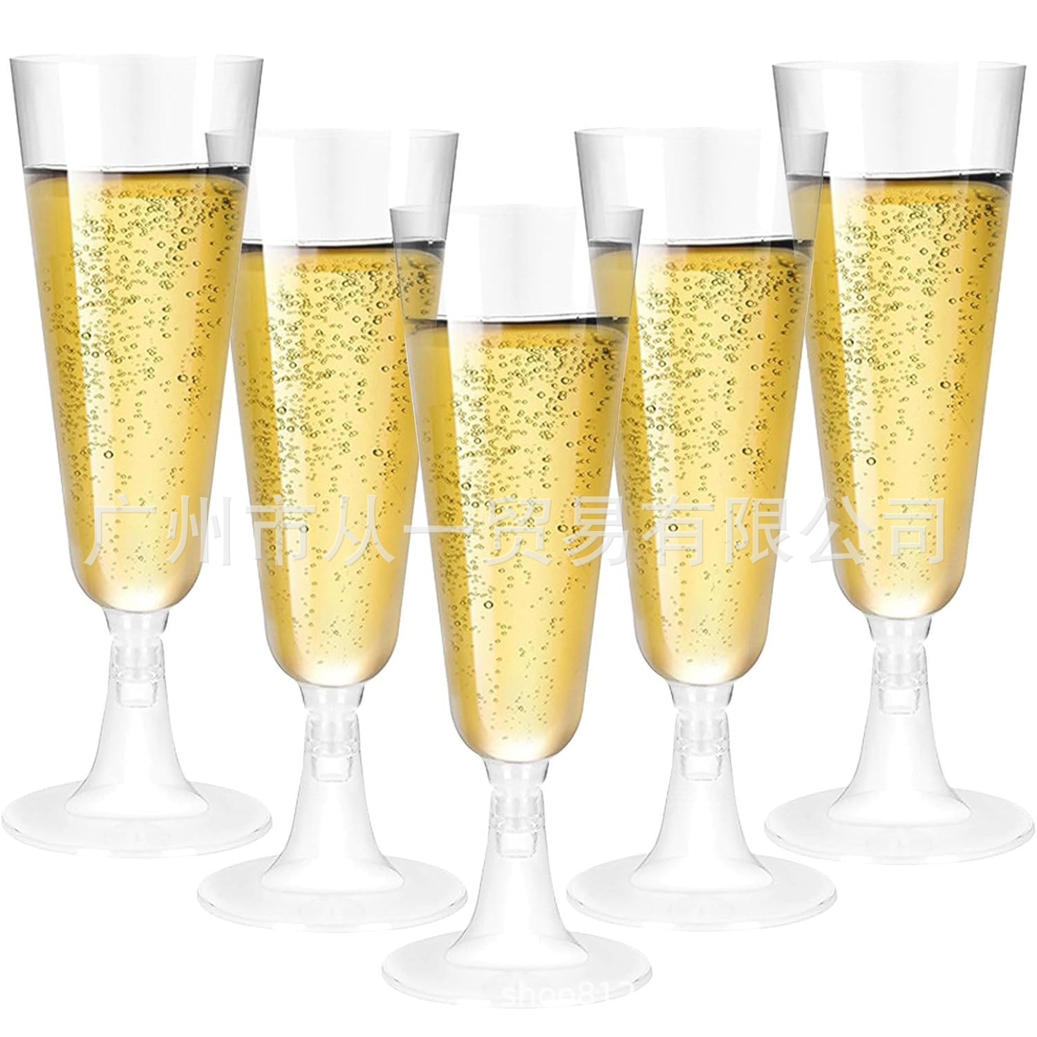 Cross-Border Hot Selling 5oz Transparent Plastic Champagne Glass Plastic Wine Glass Suitable for Wedding Toast Party Cocktail Glass