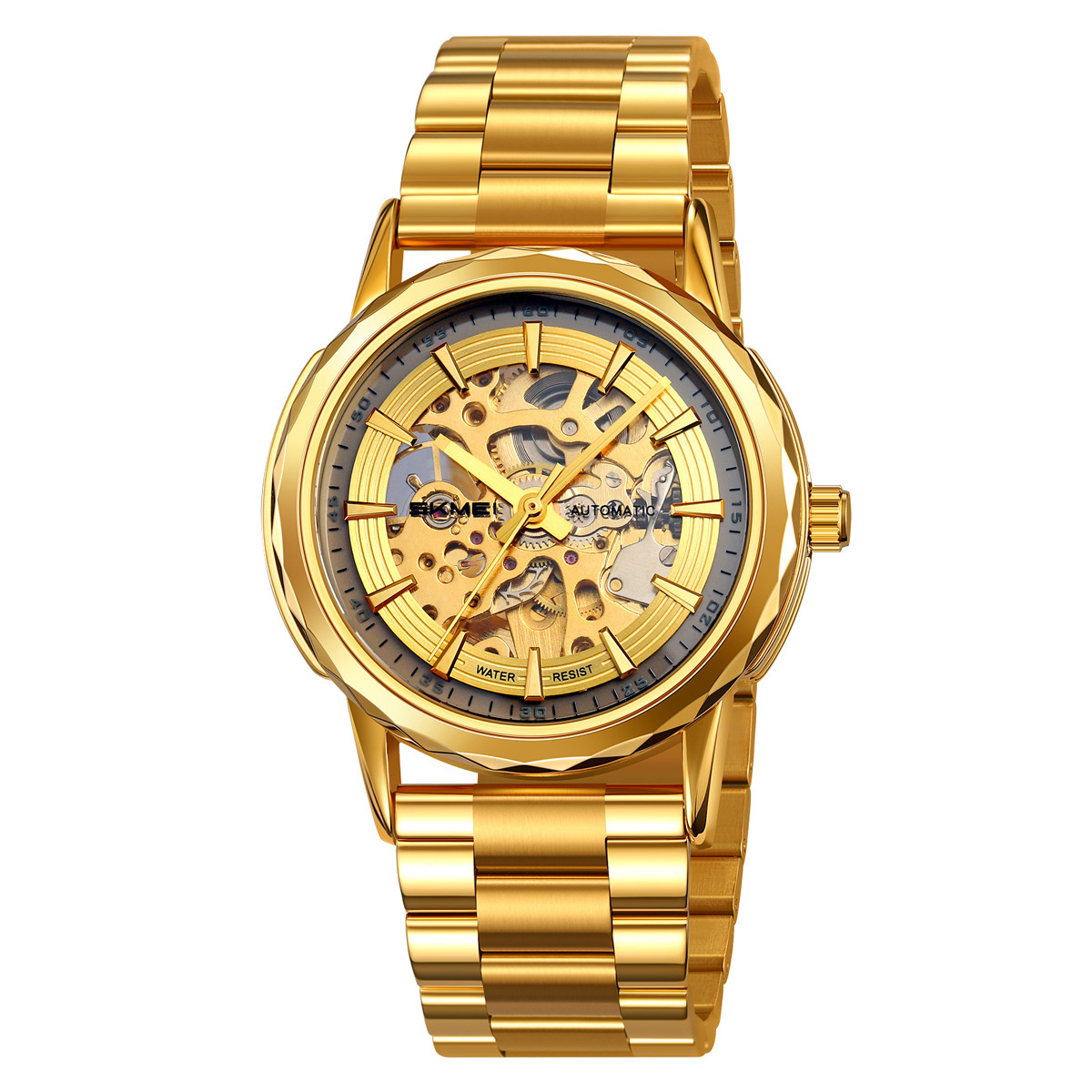 Reloj mecánico automático retrógrado simple, esfera grande, relojes de hombres de negocios, regalos al por mayor, comercio exterior, personalización