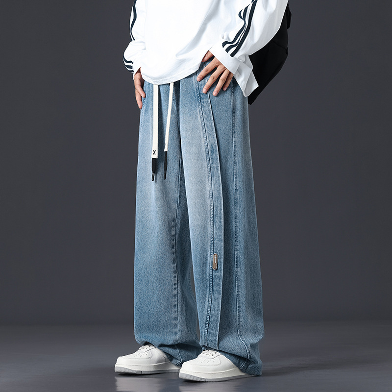 Cross-Border Drapey Plus-Size Jeans for Men, Trendy Brand Loose Straight Wide-Leg Pants for Men and Women, Aliexpress Cross-Border Drapey Plus-Size Jeans for Men, Trendy Brand Loose Straight Wide-Leg Pants for Men and Women, Aliexpress
