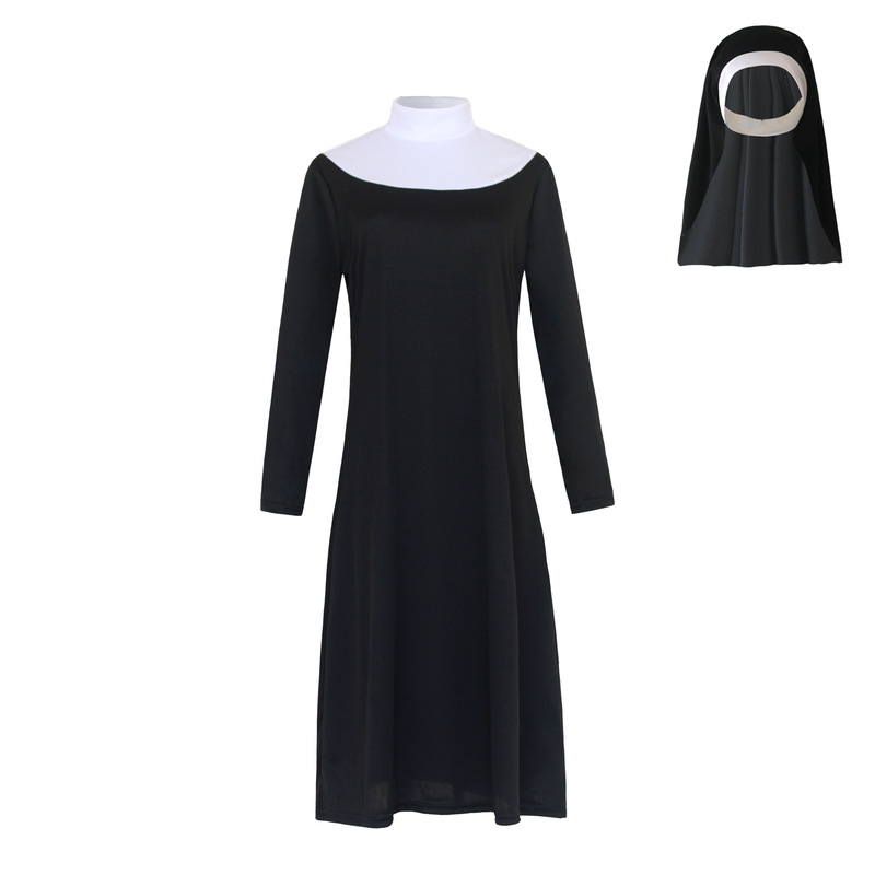 European and American Cosplay Female Nun Robe Party Role-Playing Costume Drama Stage Performance