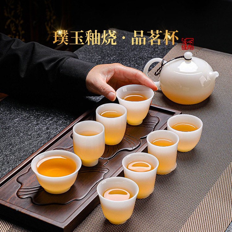 Ice Jade Tea Cup, Personal Cup for Drinking Tea, Single Cup, High-End Dehua White Porcelain Small Cup, Chaoshan Kung Fu Tea Set Cup Ice Jade Tea Cup, Personal Cup for Drinking Tea, Single Cup, High-End Dehua White Porcelain Small Cup, Chaoshan Kung Fu Tea Set Cup
