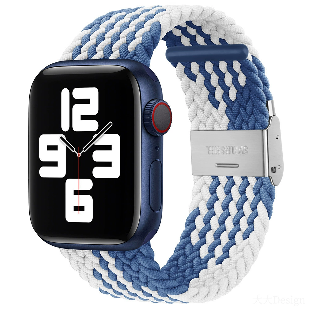 Совместимо с Apple Watch 5-6-7-8-9-10 поколения Snap-on нейлоновый плетёный ремешок iWatch S10 регулируемый браслет