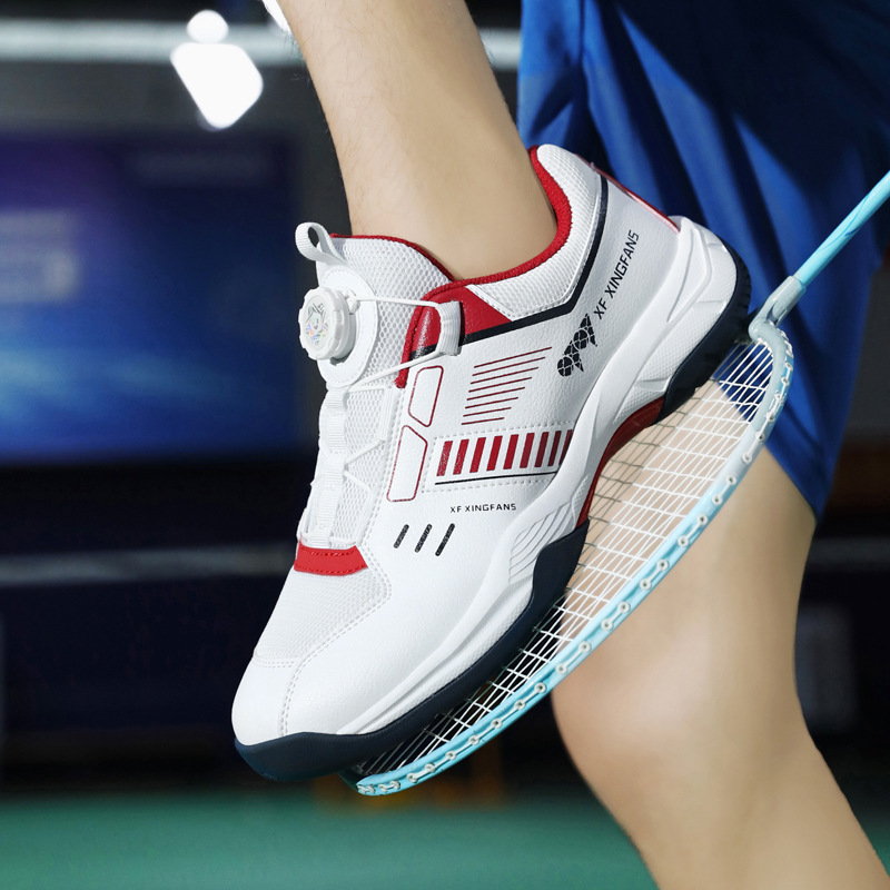 Professional Volleyball Shoes for Men and Women with Rotating Buttons and No Laces, Low-Cut Soft-Soled Cushioning Sports Badminton Shoes