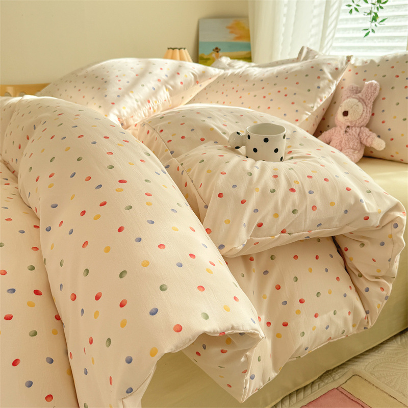 Cartoon Bear Bedding Set Soft Cloud Cotton Three Piece Sheet_voghion.com