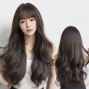 2023 Air Bangs Wig LAZADA Southeast Asia Long Curly Hair Fluffy Face Repair wigs Factory Outlet Spot