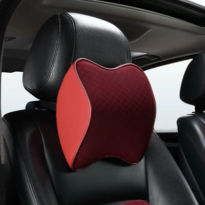 Lumbar Support, Car Seat, Universal – Headrest - grid-headrest-martha-red