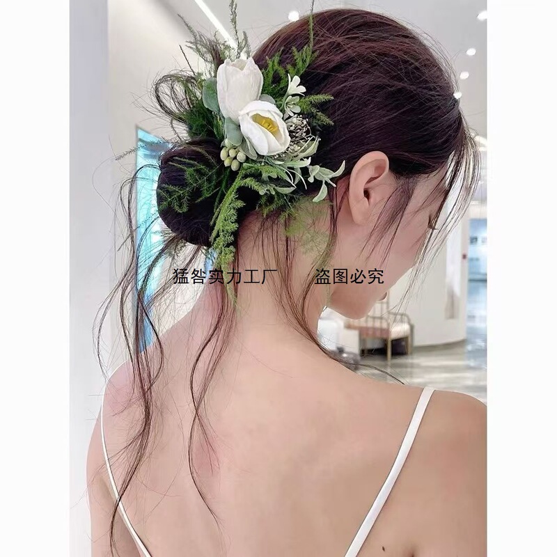 フォレストスタイルの新しい花のヘアアクセサリーヘアピン花嫁の結婚式の写真スタイリングウェディングヘッドドレスメイクアップアーティストのヘッドドレス送料無料|undefined