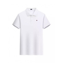 跨境热卖天丝棉汤米热销男式翻领半袖马球衫轻奢品牌商务刺绣T恤