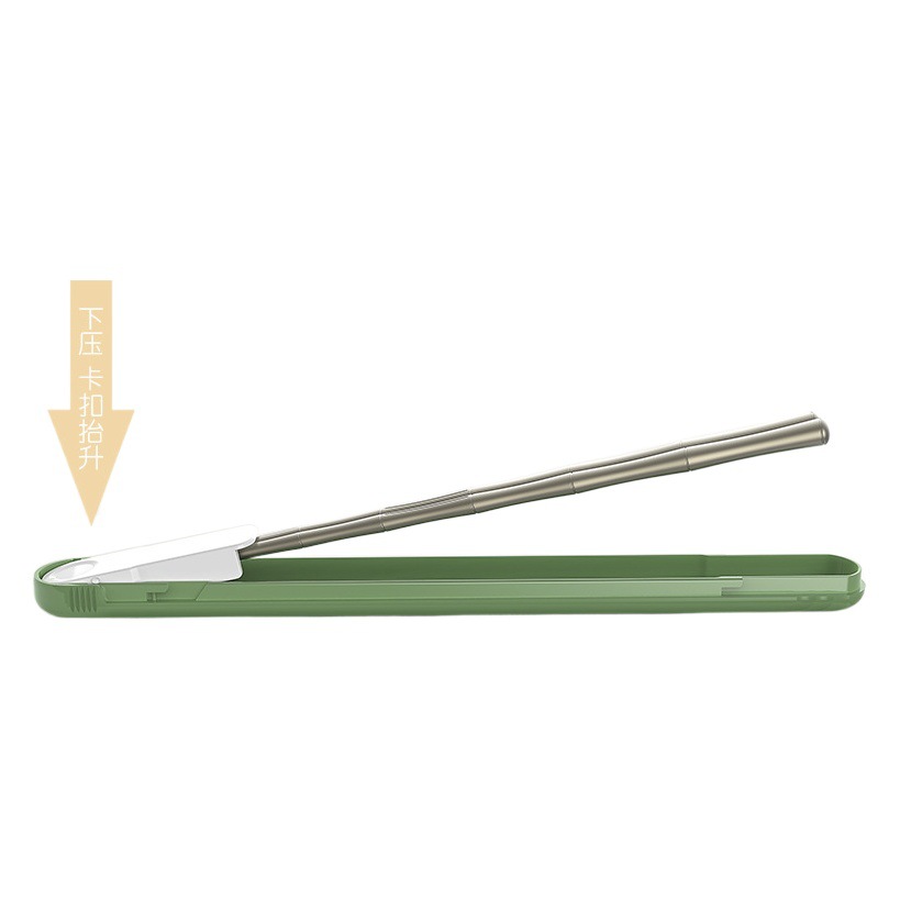 Chopsticks box mute ABS food grade portable stainless steel chopsticks storage box outdoor drop-resistant transparent single and double chopsticks box