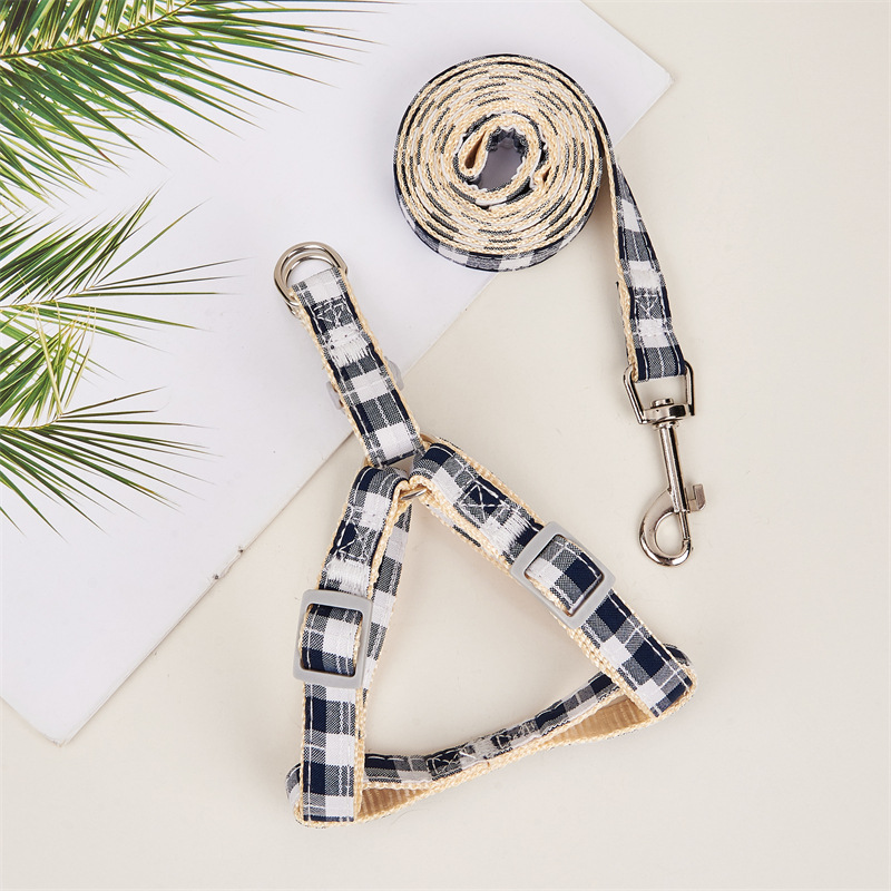 Mascota nuevo perro pecho y espalda caminando correa de perro mascota perro rayas a cuadros correa de pecho correa de perro correa de Mascota