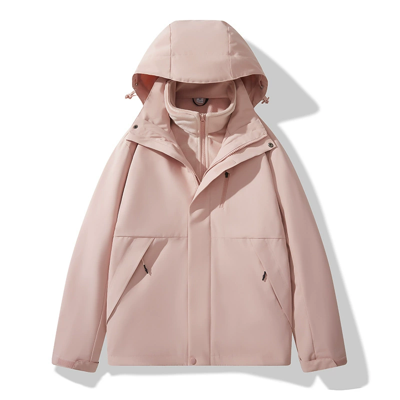 Tiktok Kuaishou прямая трансляция популярная осенне-зимняя однотонная уличная куртка три в одном, водонепроницаемая, ветрозащитная и необрастающая внешняя часть из двух частей
