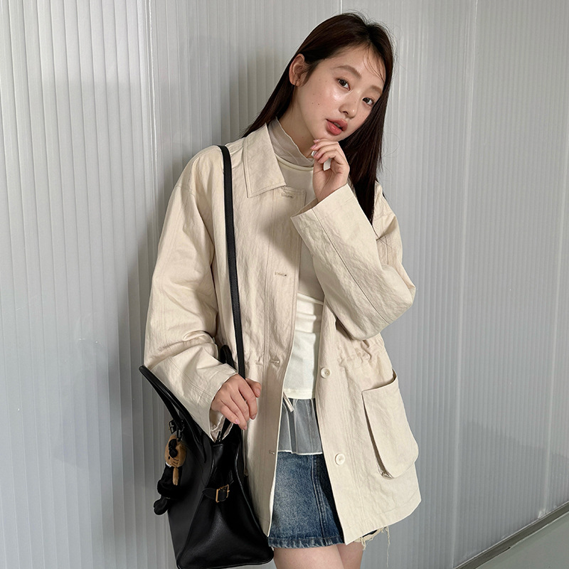 [Clearance No Returns] Casual Style Large Pocket Blazer for Women 2025 Autumn Loose Fit Petite Suit 23610