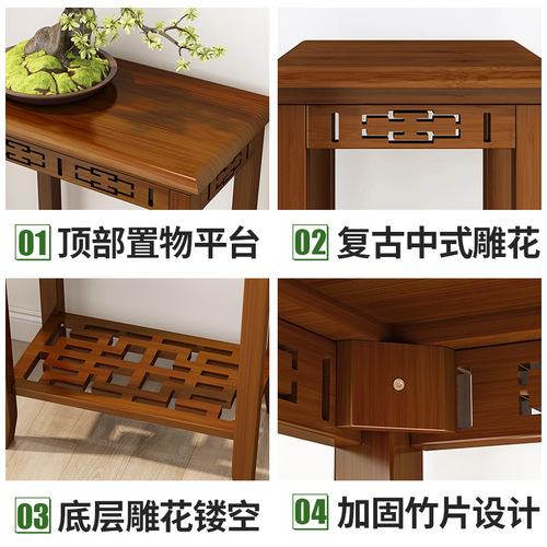 Balcony flower rack wholesale multi-layer storage rack indoor new Chinese flower pot rack antique flower rack floor-standing pothos succulent