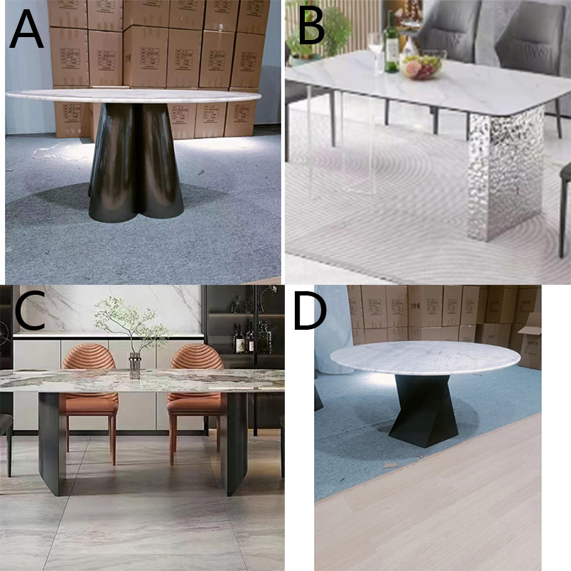 Light Luxury Marble Dining Table Base Support Frame Stainless Steel Table Legs Table Base Rectangular Dining Table Base Hardware Legs