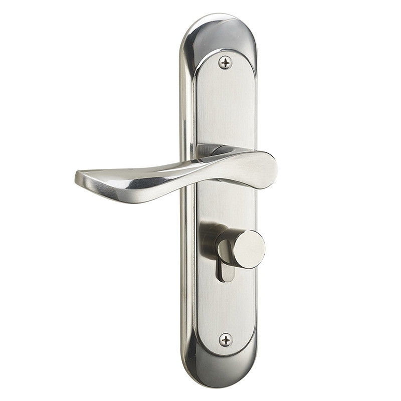 Acero inoxidable universal cerradura de la puerta del hogar interior dormitorio cerradura de la puerta manija agujero-libre ajustable