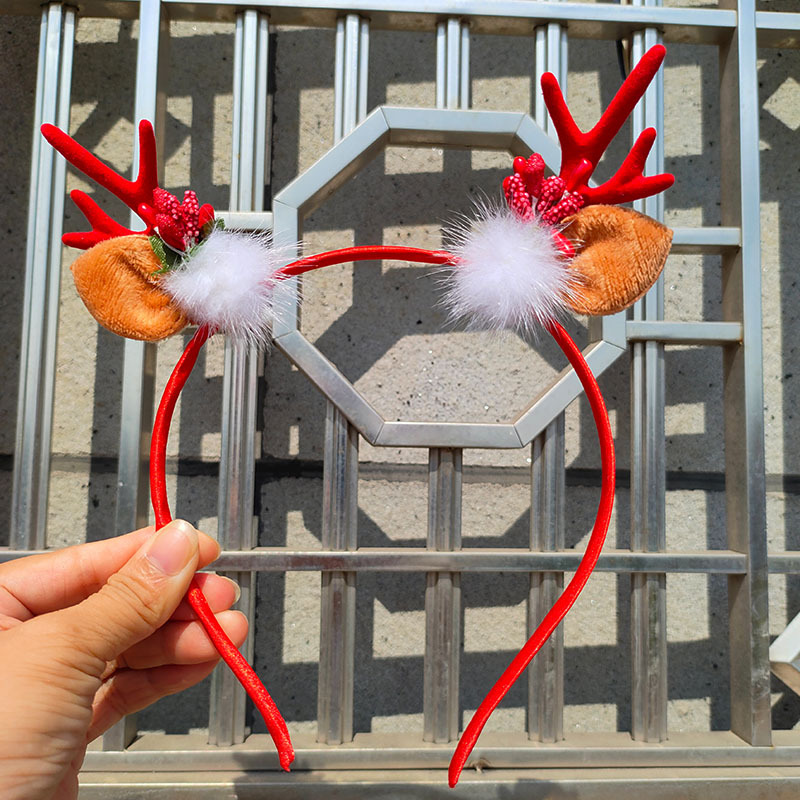 Adorable cabello de Navidad corno de ciervo cinco estrellas cabeza de banda de cabello de Navidad para niños corpos de cabello de decoración accesorios clipes de cabello