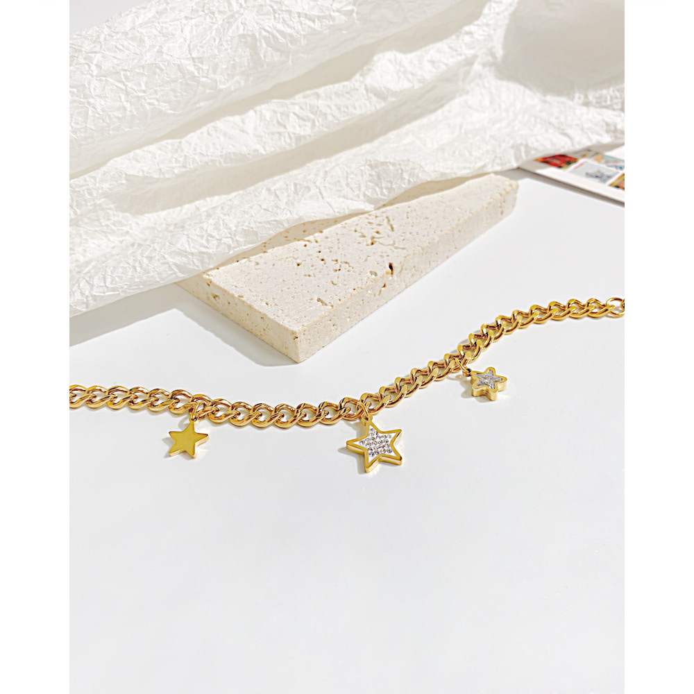 Simple Style Star Stainless Steel Inlay Zircon Bracelets 1 Piece