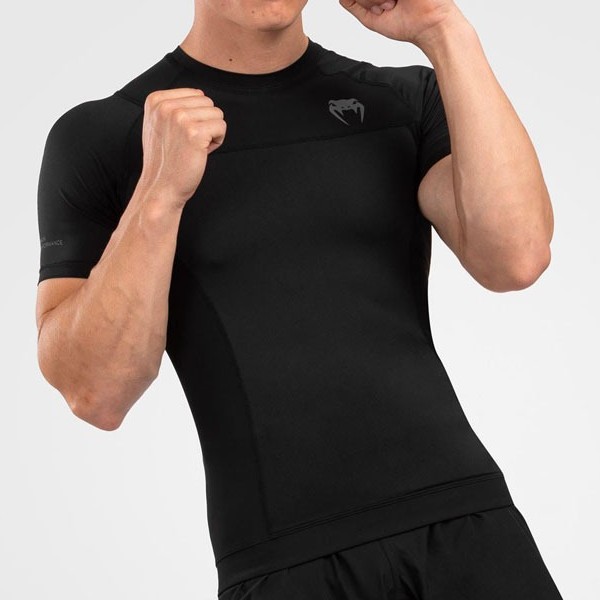 Men's Quick-Drying High-Elastic Compression Short-Sleeved Mma Muay Thai Jiu-Jitsu Anti-Wear Clothing for Fitness Training, Tight-Fitting, Breathable and Sweat-Wicking for Fighting