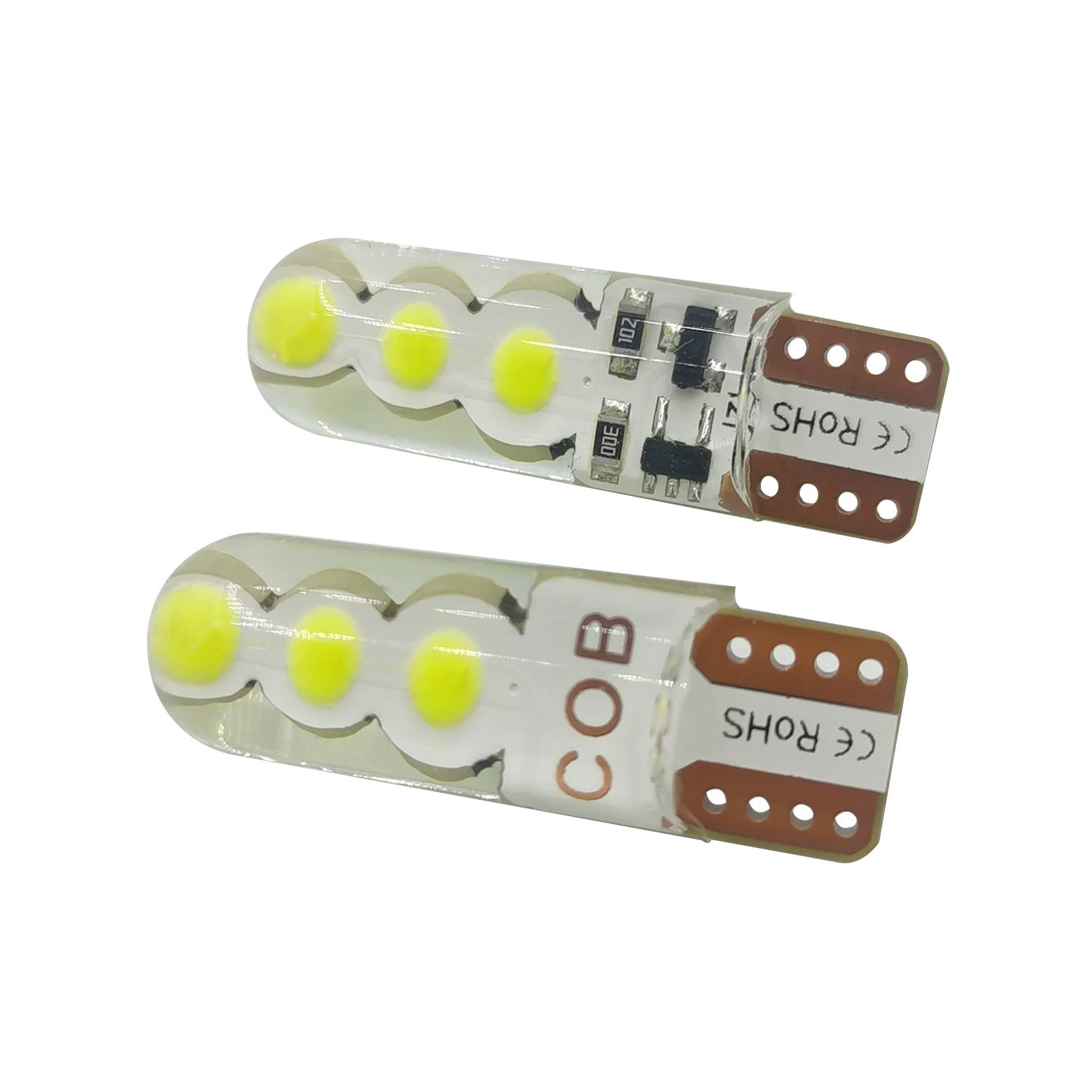 Автомобильная LED силиконовая лампа 12V T10 COB 6SMD мигание широкий свет рабочий свет двойной режим мигание