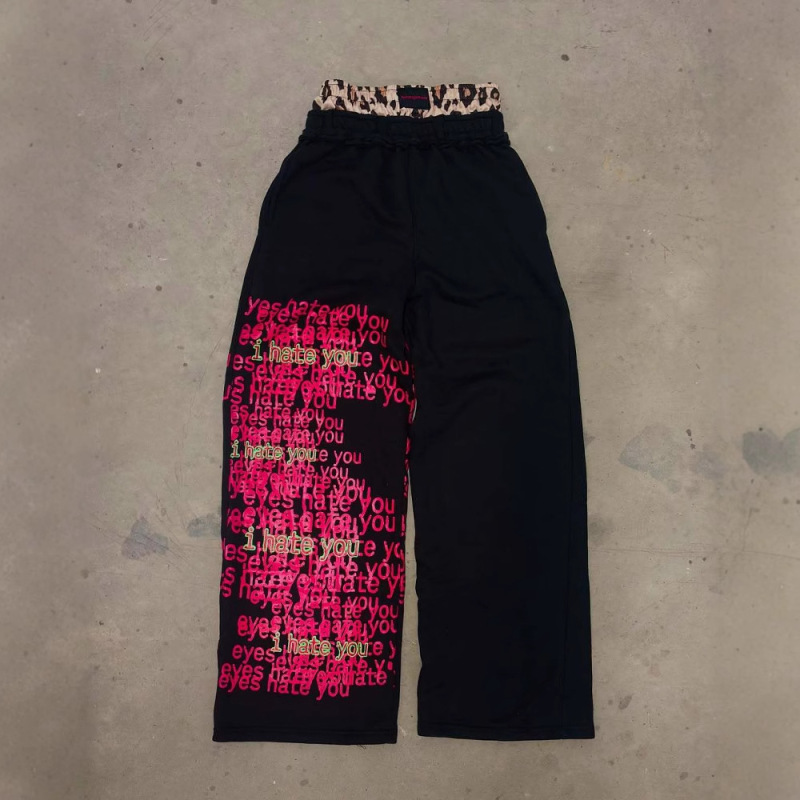 Vintage Casual Streetwear Men's Pants Hip Hop Goth Harajuku Baggy Pants Y2K Letter Pattern Sweatpants