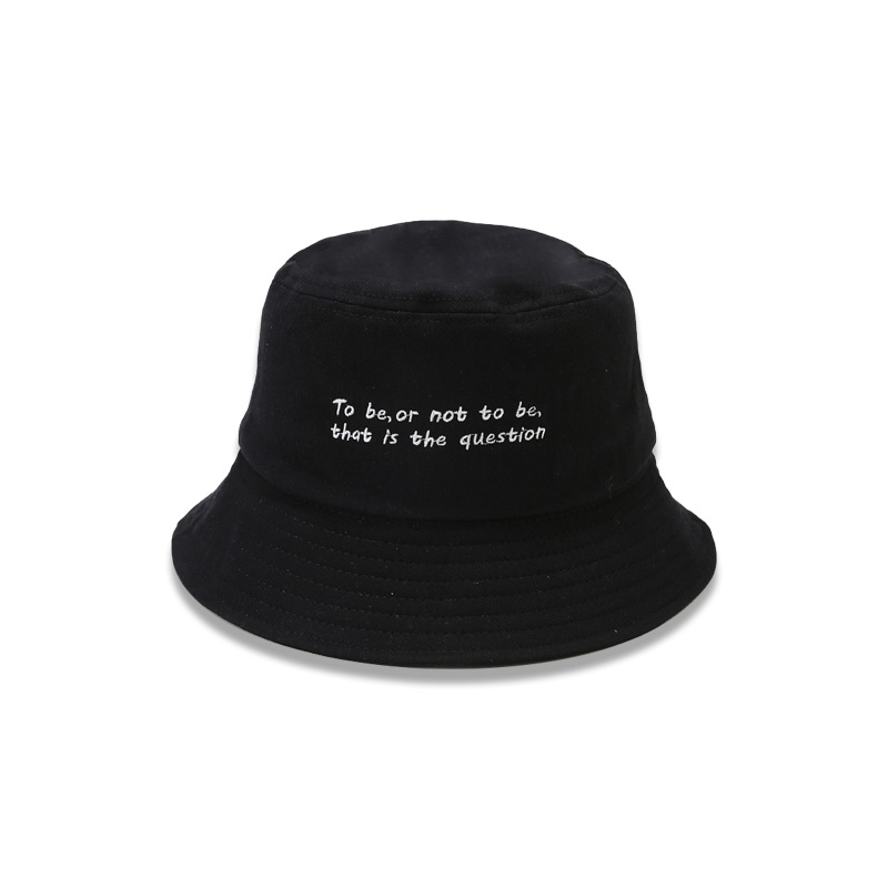 Frau Mode Brief Stickerei Breite Traufen Bucket Hat display picture 2