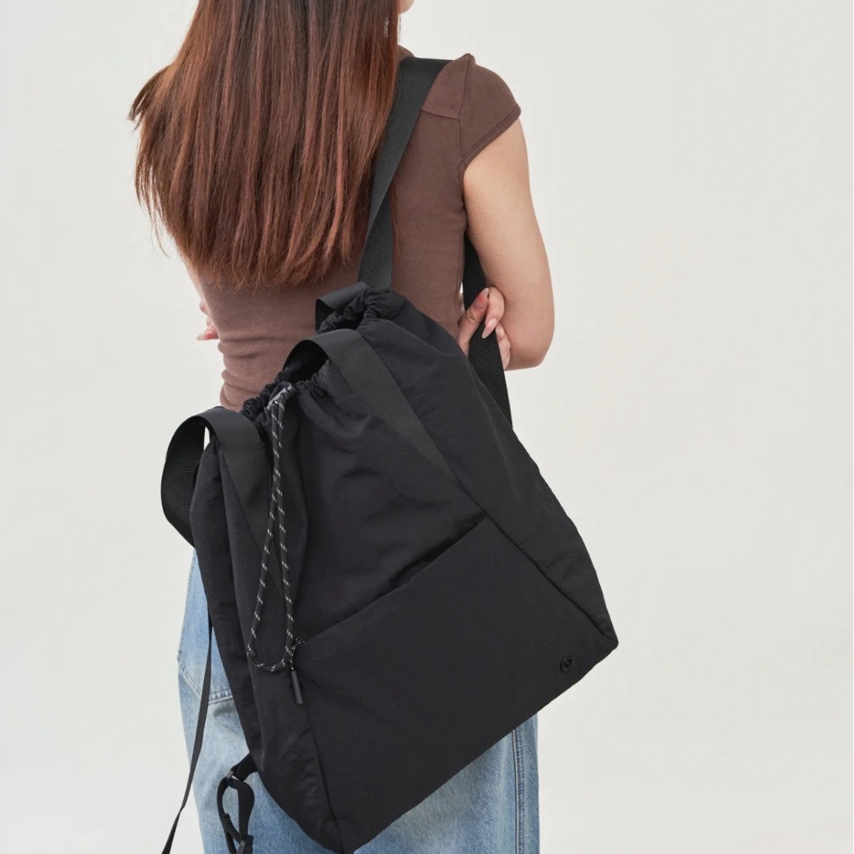 Lululemon doble función bolso de hombro doble uso bolso de tenis de yoga multifuncional bolso de hombro con cuerda