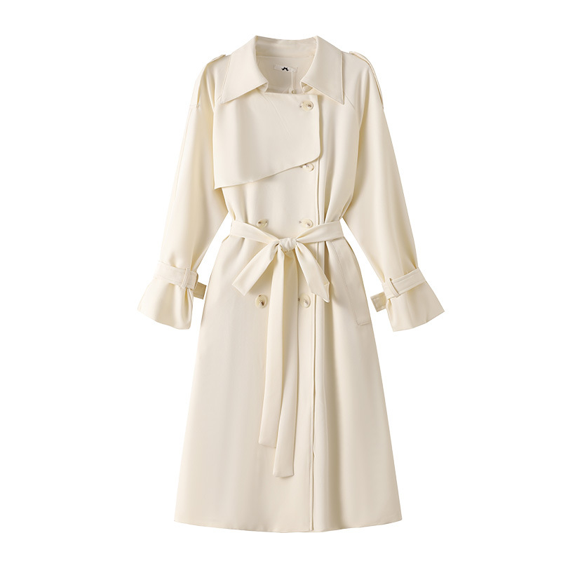 300斤特大码女装胖mm高级感英伦风长款风衣2025春秋新款收腰大衣,女装风衣,变形策服饰