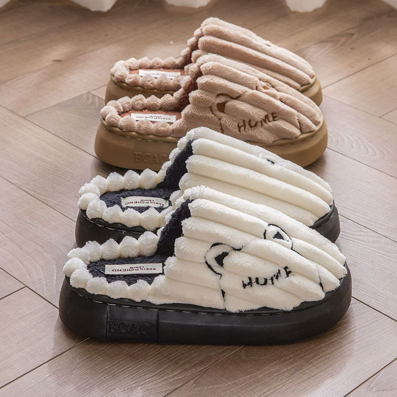 Хлопчатобумажные тапочки женский зимний 2024 новый комнатный дом мягкий подошв противоскользящая пара зимой плюшевые теплые шерстяные хлопчатобумажные шлепанцы