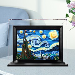 Applicable to LEGO 21333 Van Gogh Starry Night Sky Acrylic Display Box, Dustproof Box Action Figure Storage Box