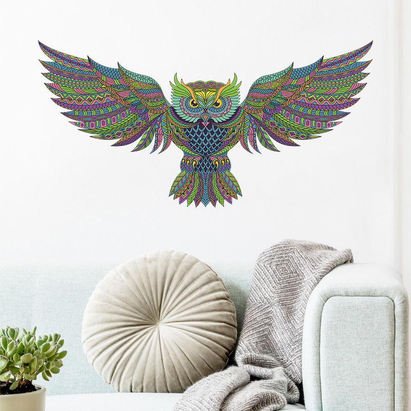 New Cartoon Winged Colored Owl Wall Sticker display picture 7