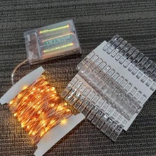 厂家现货LED电池盒铜线灯串带小夹子节日装饰卧室礼物装饰灯