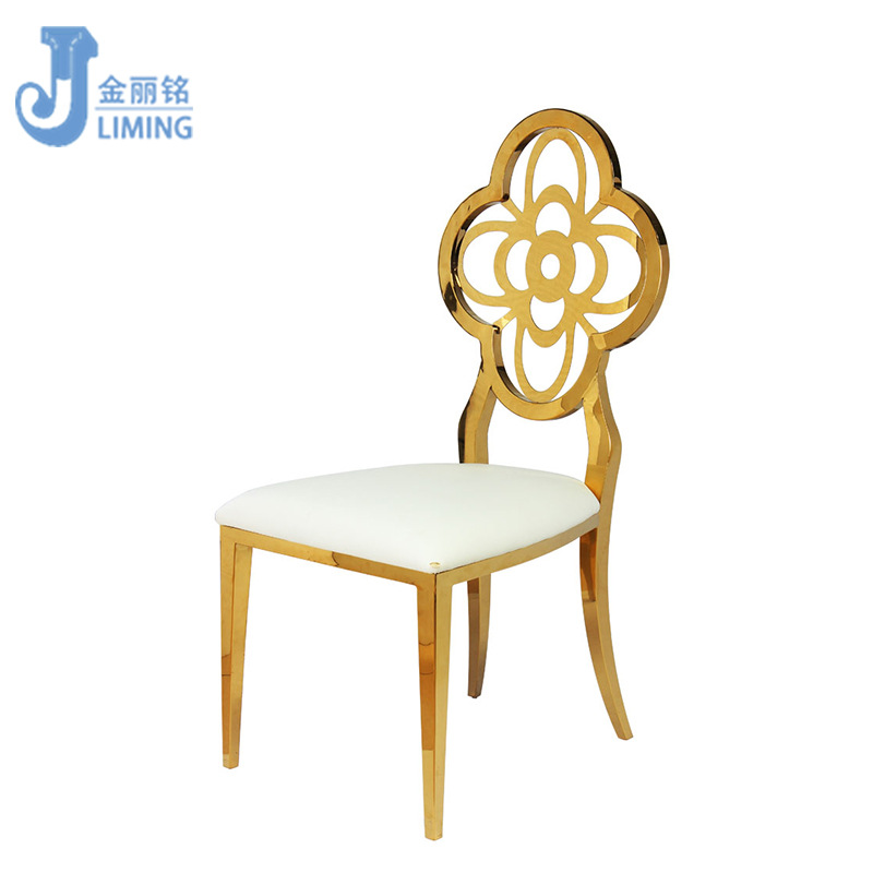 Muebles de comedor de estilo europeo SILLA DE ACERO INOXIDABLE PU cuero Silla de comedor de acero inoxidable ciruela Silla de comedor de metal fábrica al por mayor