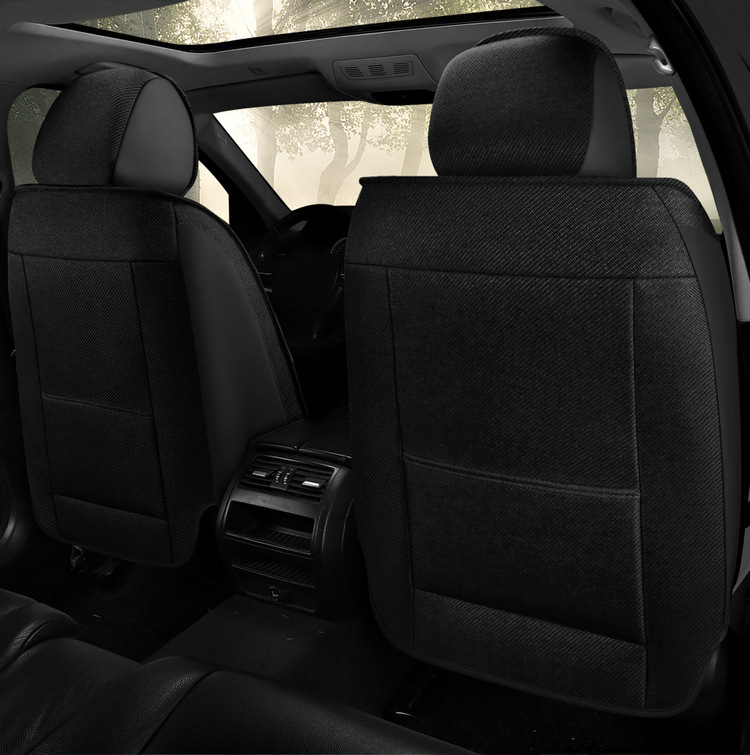 Car Seat Cushion Cover, Linen Full Surround Fabric Seat Cover, Universal for All Seasons, Summer Seat Cushion