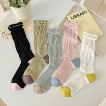小袜岛春夏女袜竹棉竹纤维韩国堆堆袜泡泡口时尚穿搭神器中筒袜